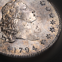 De Flowing Hair Silver Dollar uit 1794 gaat onder de hamer