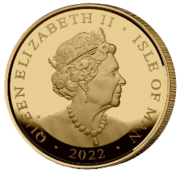 1/10 oz Angel munt 2022 met het portret van Koningin Elizabeth
