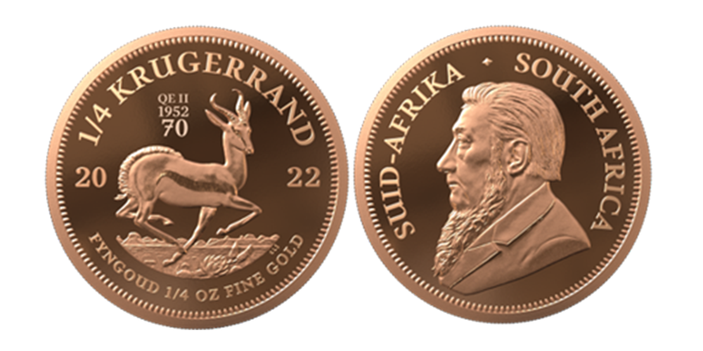 1/4 Oz Krugerrand 2022 met zeer speciaal muntteken! 