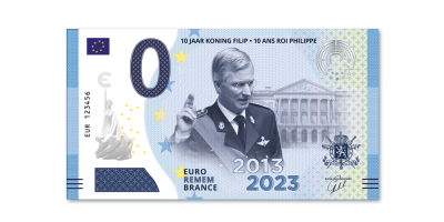 GRATIS Officieel Euro-Herdenkingsbiljet '10 jaar Koning Filip'