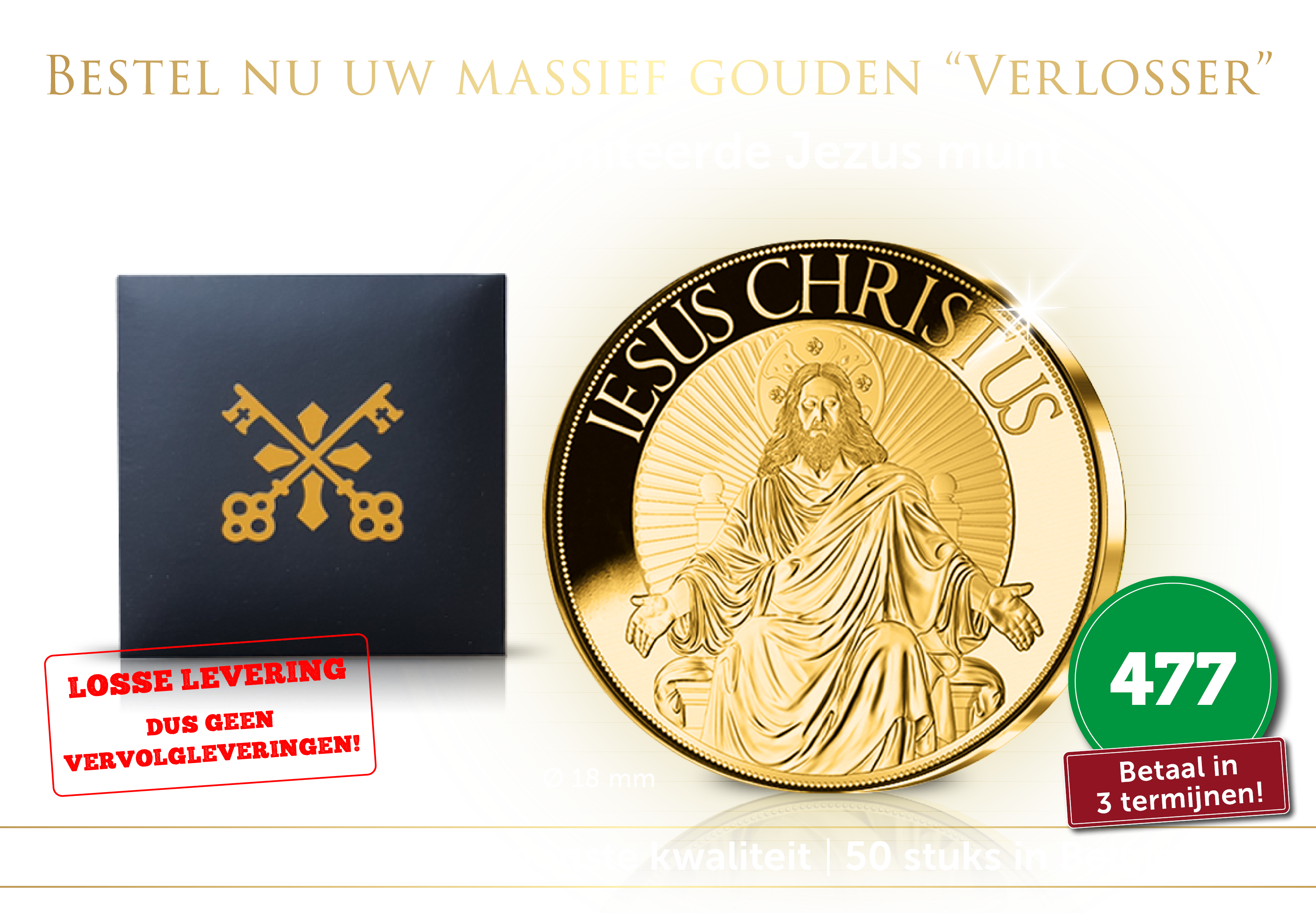 “De Verlosser”| Massief 24-karaats gouden munt