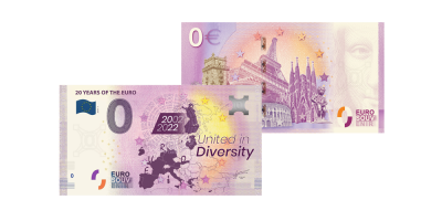 Uw gratis officiële 0-euro biljet ter ere van 20 jaar Euro