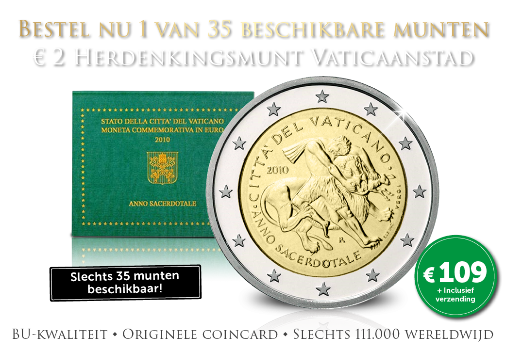 Zeer gewilde € 2 Herdenkingsmunt uit Vaticaanstad