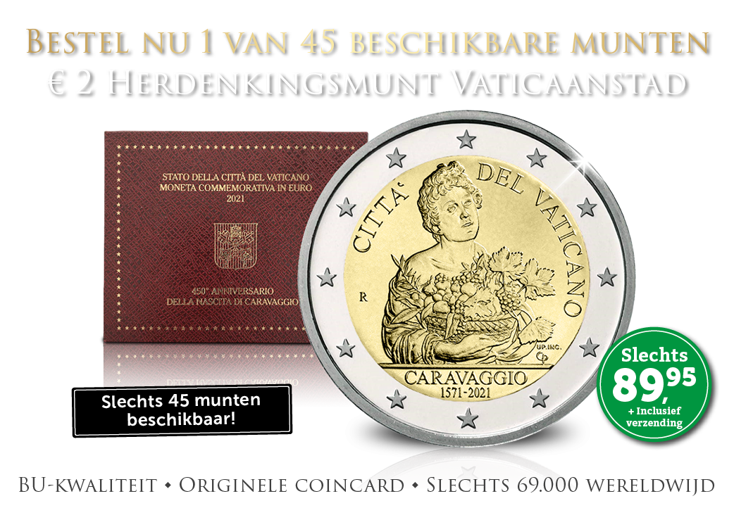 Officiële €2-Herdenkingsmunt uit Vaticaanstad 2021 - Caravaggio