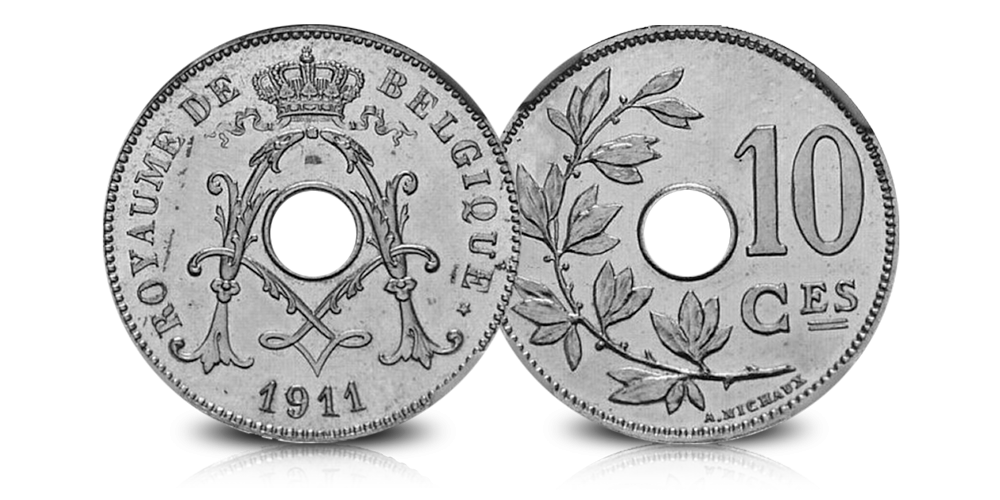 5 centiemen set Albert 1, 1910-1932, 10 centiem