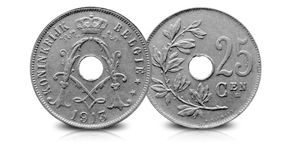 5 centiemen set Albert 1, 1910-1932, 25 centiem