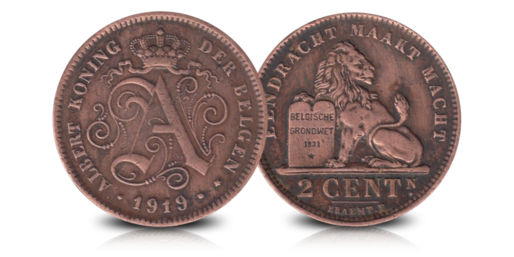 5 centiemen set Albert 1, 1910-1932, 2 centiem
