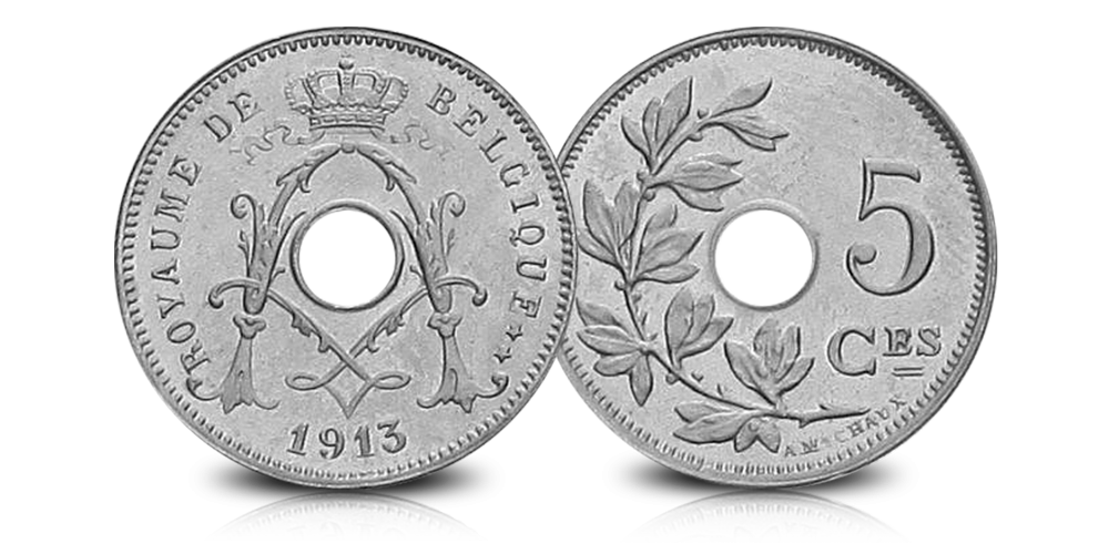 5 centiemen set Albert 1, 1910-1932, 5 centiem
