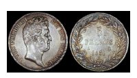 5 Oude zilveren 5 Franc munten