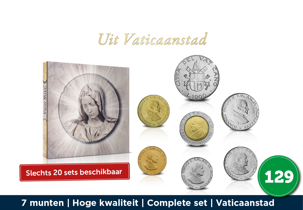 Alle zeven de Maria munten uit het Vaticaan in een unieke set!