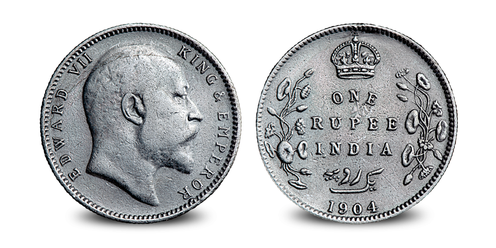 SS City of Cairo Indiase zilveren Roepie Edward VII