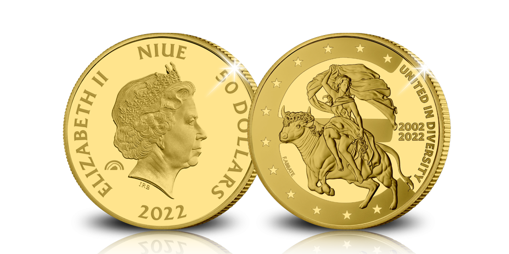   Europa en de Stier gouden munt