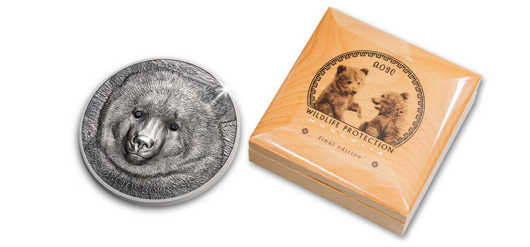 Prachtige zuiver zilveren munt met Swarovski kristallen pack