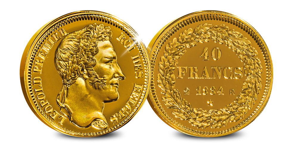 Reproductie 40 Belgische Frank 1834