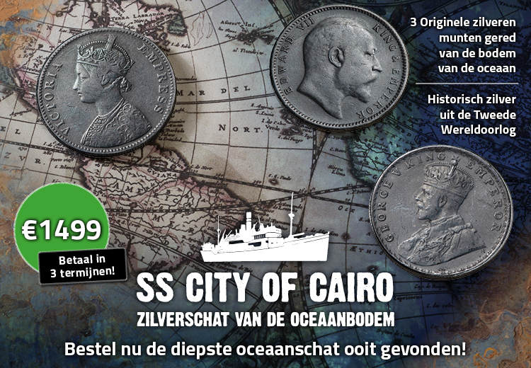 3 Zilveren munten gered van recorddiepte uit een scheepswrak