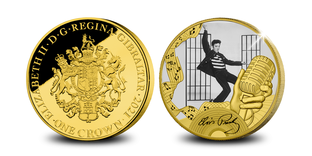 Elvis Presley – Jailhouse Rock, 24-karaats goud vergulde munt