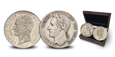 Originele Zilveren 5 Franken set van Leopold I | Type Gelauwerd en Blootshoofd