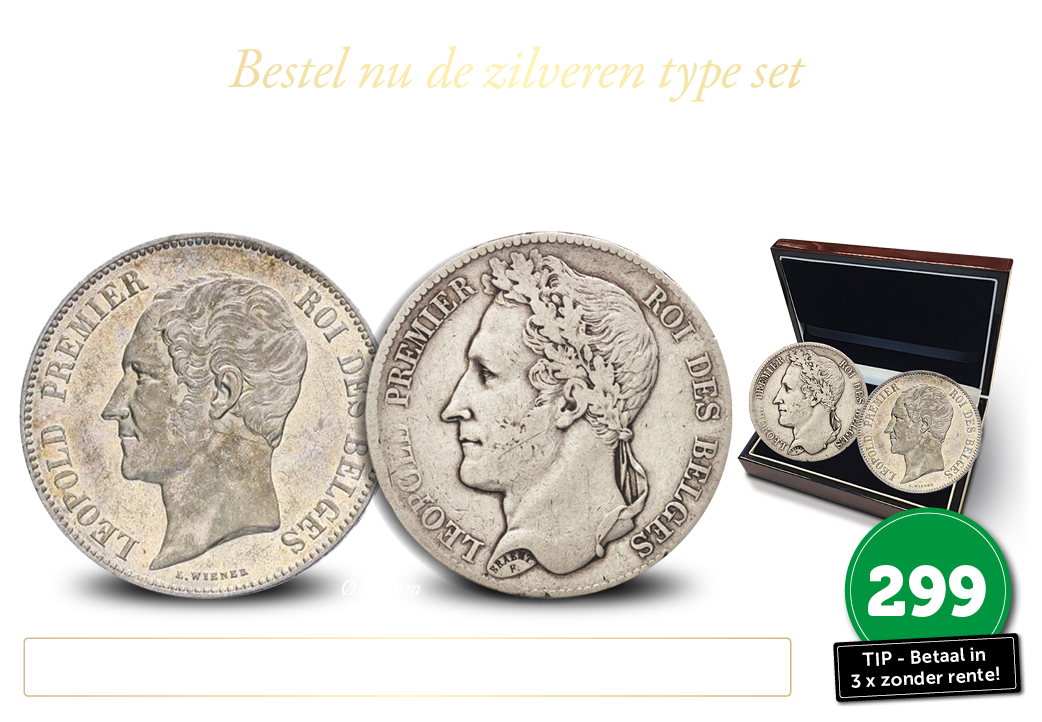Originele zilveren 5 Franken set van Leopold 1
