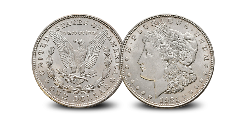 Bestel nu deze 2 iconische Dollars de eerste- en de laatste zilveren Morgan Dollar