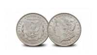 Bestel nu deze 2 iconische Dollars de eerste- en de laatste zilveren Morgan Dollar