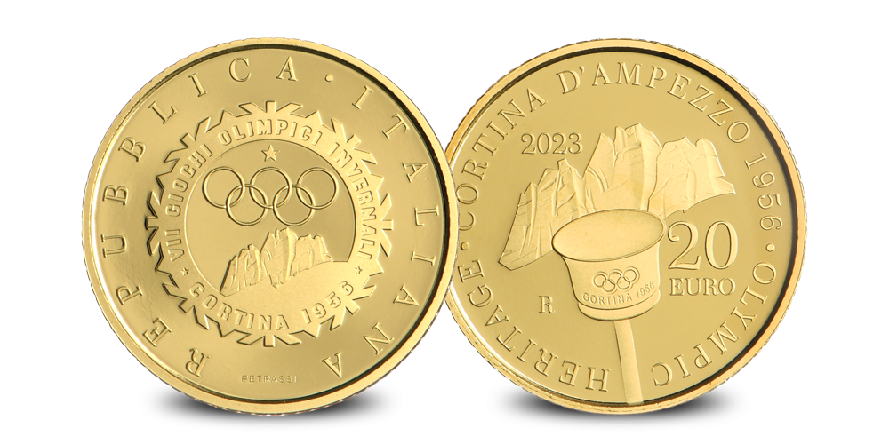 Gouden Euro met Olympisch thema! Cortina D'Ampezzo