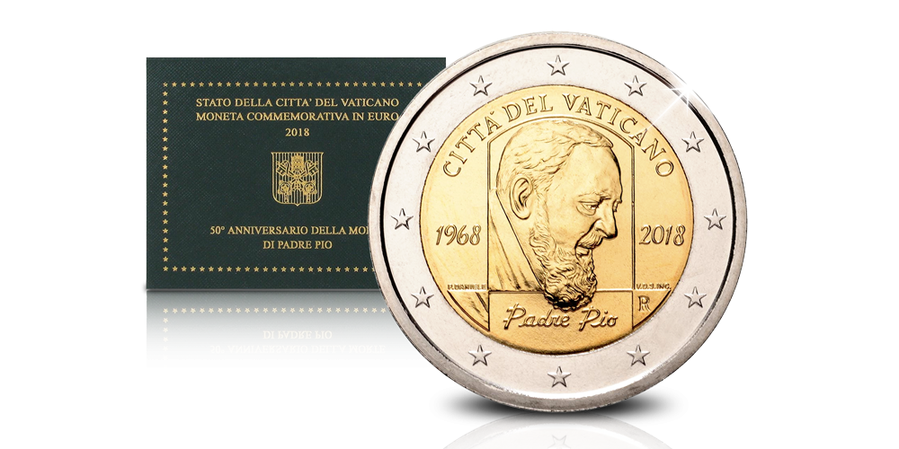 €2 Padre Pio uit Vaticaan 2018 50ste verjaardag van zijn dood