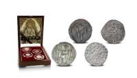 Set van 4 zilveren Byzantijnse munten met portret van Jezus
