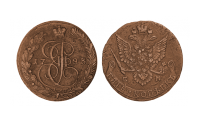 Schaarse munten en bankbiljetten van Catharina en Peter de Grote