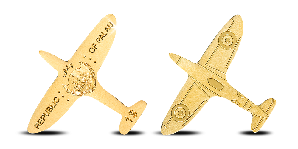 Koop munten online - Gouden munt - Spitfire - 24-karaats goud voorzijde en keerzijde