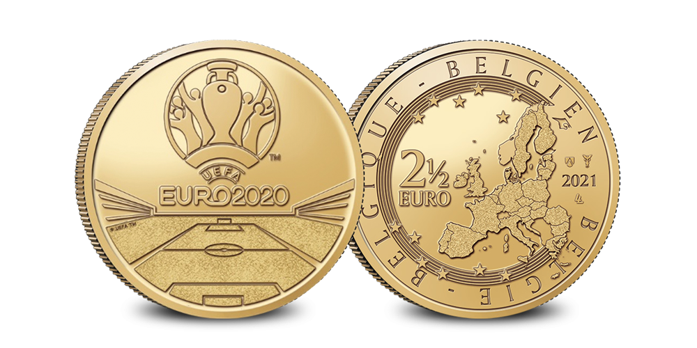 Koop munten online - 2 euro herdenkingsmunt - UEFA Euro 2020 voor en keerzijde