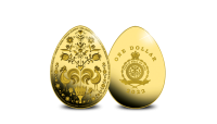 Goud vergulde Ei vormige munt