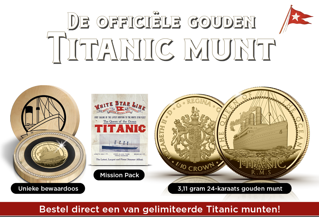 De Massief gouden 1/10 Oz Titanic munt 