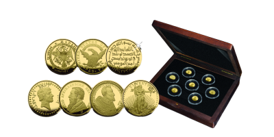 De 7 waardevolste munten ter wereld in een puur gouden replica 