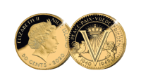   Goud vergulde 75 jaar vrijheid munt