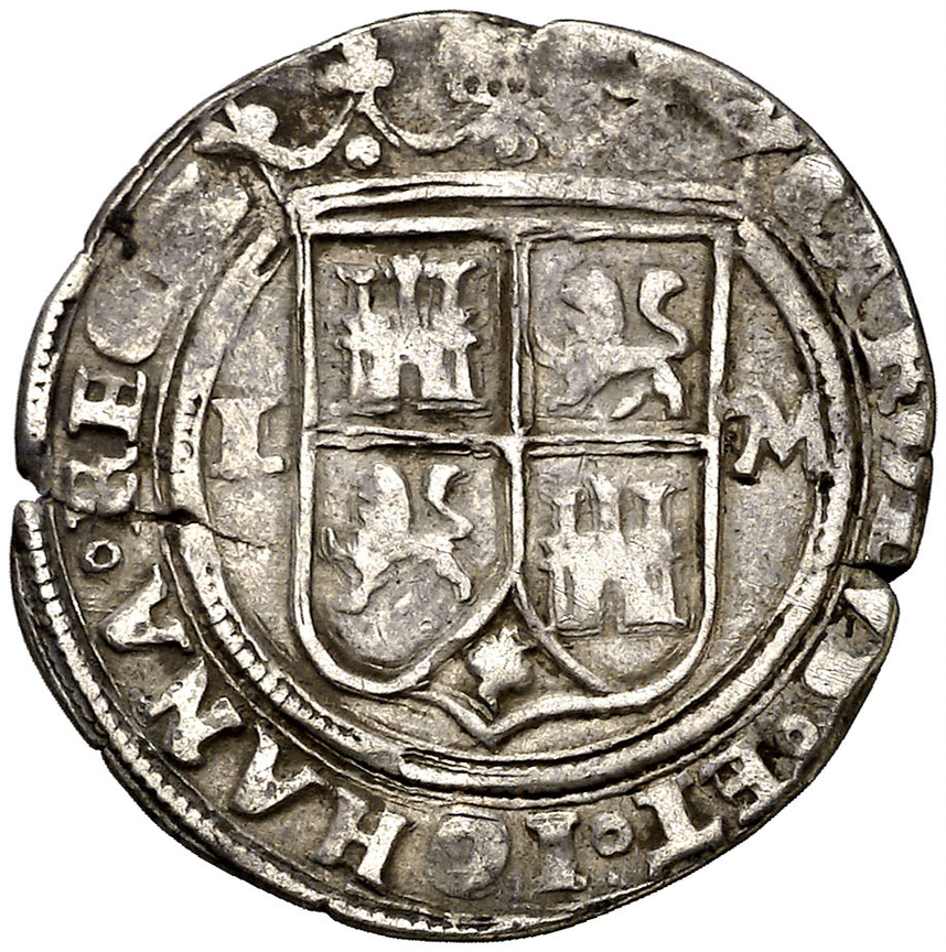  Zilver real van Karel V geslagen in Nieuw-Spanje